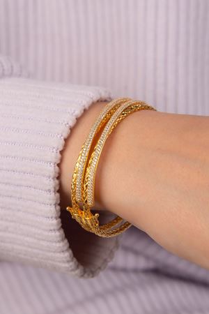 14 Ayar Sarı Altın 2 Sıra Bilezik