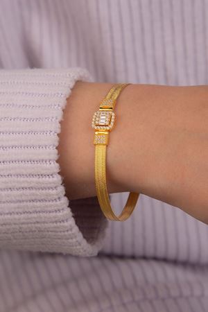 14 Ayar Altın Trabzon Hasır Baget Bilezik