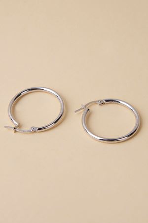 14 Ayar Beyaz Altın Halka Küpe