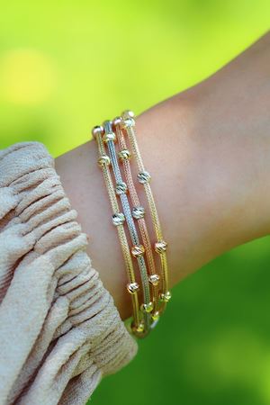 14 Ayar Altın Toplu 4 Sıra Bileklik