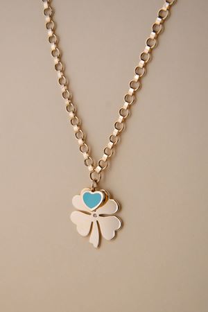 Fortuna 14 Ayar Sarı Altın Yonca Kolye