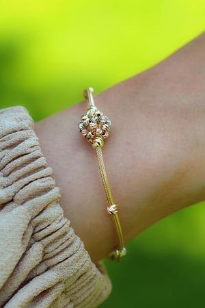 14 Ayar Üç Renkli Altın Toplu Bileklik