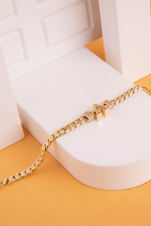 14 Ayar Sarı Altın A Harf Çocuk Bileklik