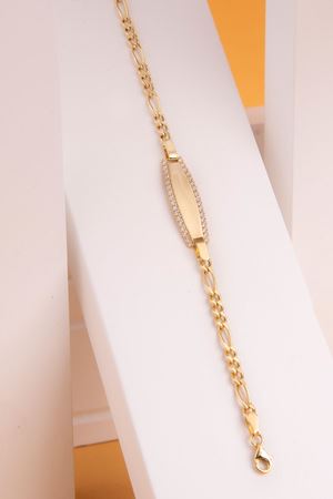 14 Ayar Altın Plaka Çocuk Bileklik