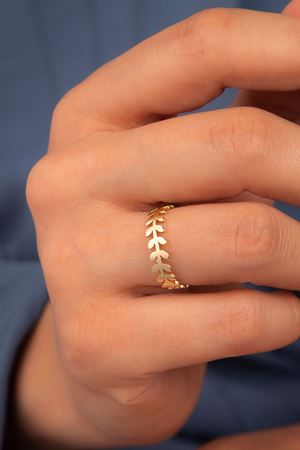 14 Ayar Sarı Altın Başak Yüzük