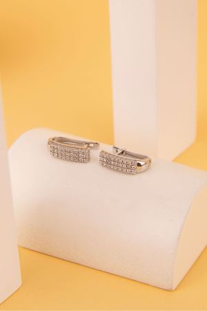 14 Ayar Beyaz Altın Su Yolu Küpe