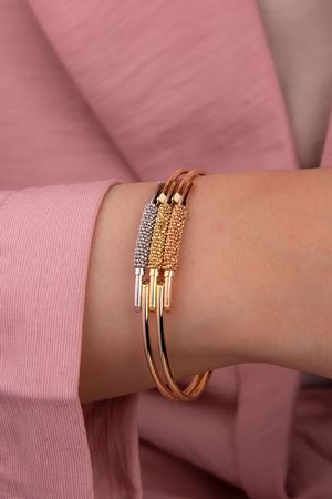 14 Ayar Altın 3 Sıra Kaburga Bilezik