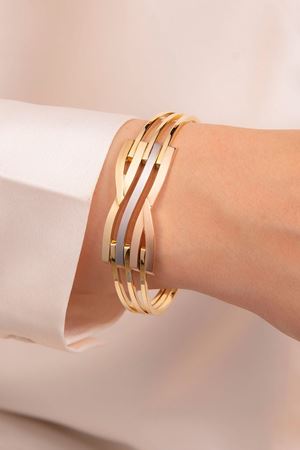 14 Ayar Altın 3 Sıra Kaburga Bilezik