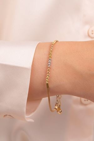 14 Ayar Üç Renkli Altın Toplu Bileklik