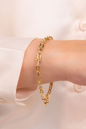 14 Ayar Sarı Altın Tasarım Bileklik