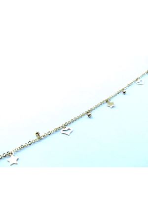 14 Ayar Sarı Altın Kalp Yıldız Halhal