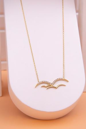 14 Ayar Sarı Altın Martı Kolye