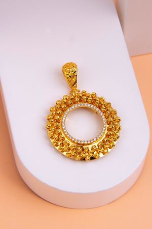 14 Ayar Altın Çeyrek Altın Çerçeve Kolye Ucu