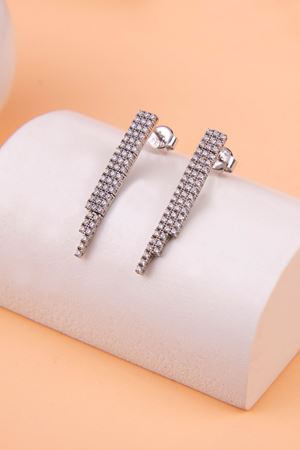 14 Ayar Beyaz Altın Su Yolu Set Küpe