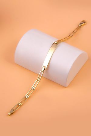 14 Ayar Sarı Altın Plaka Çocuk Bileklik