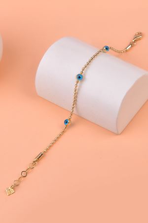 14 Ayar Altın Toplu Nazar Çocuk Bileklik