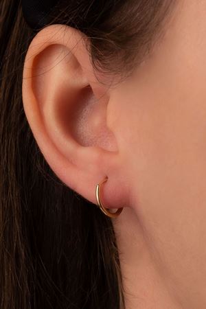 14 Ayar Sarı Altın Halka Küpe