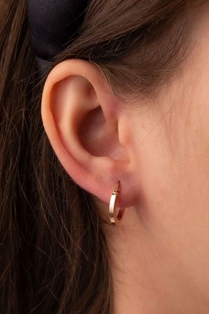 14 Ayar Sarı Altın Halka Küpe