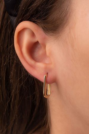 14 Ayar Sarı Altın U Halka Küpe