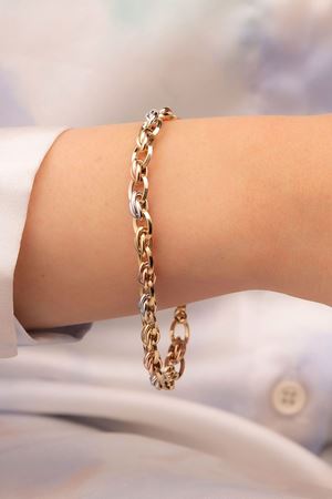 14 Ayar Üç Renkli Altın Hallow Bileklik