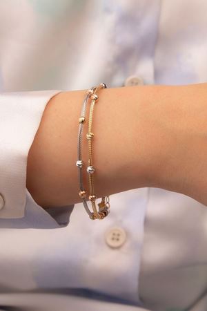 14 Ayar Altın 2 Sıra Toplu Hasır Bileklik