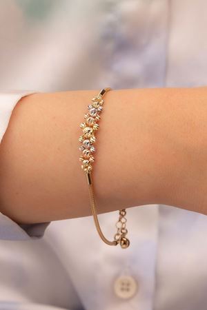 14 Ayar Üç Renkli Altın Toplu Bileklik