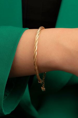 14 Ayar Sarı Altın Tasarım Bileklik