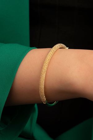 14 Ayar Sarı Altın Örgü Tasarım Bilezik