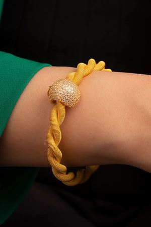 22 Ayar Sarı Altın Topuz Burgu Bilezik