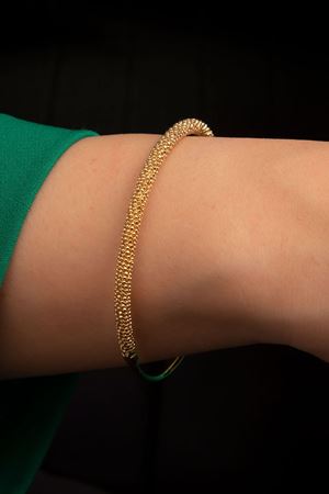 14 Ayar Sarı Altın Örgü Tasarım Bilezik