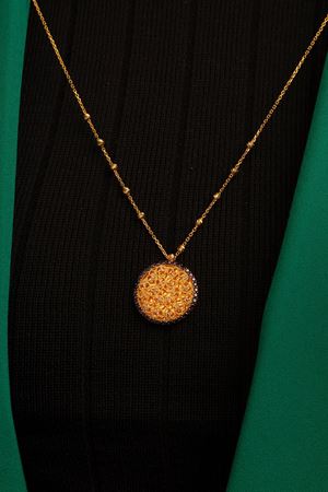 14 Ayar Sarı Altın Yuvarlak Yadigar Kolye