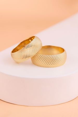 14 Ayar Sarı Altın Kalemli Kadın Alyans