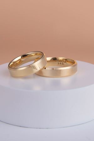 14 Ayar Sarı Altın 5 Mm Düz Erkek Alyans