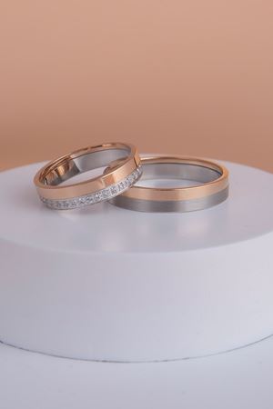 14 Ayar Rose Beyaz Altın Erkek Alyans