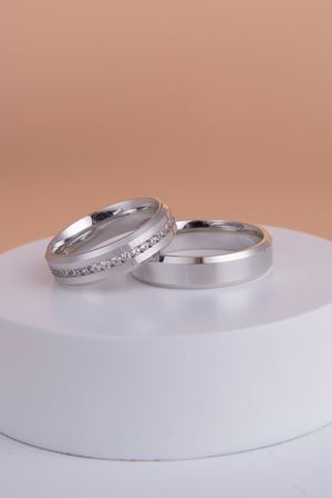 14 Ayar Beyaz Altın 5 Mm Erkek Alyans