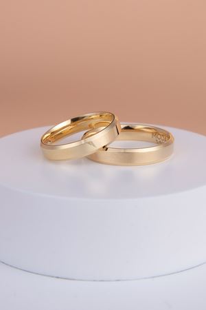 14 Ayar Sarı Altın 4 Mm Düz Erkek Alyans