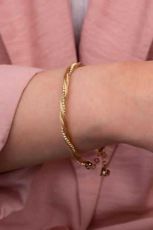 14 Ayar Sarı Altın Örgü3 Bileklik