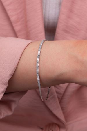 14 Ayar Beyaz Altın Set Su Yolu Bileklik