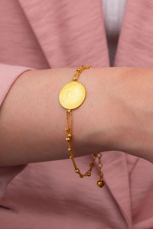 14 Ayar Sarı Altın Toplu Çeyrek Bileklik