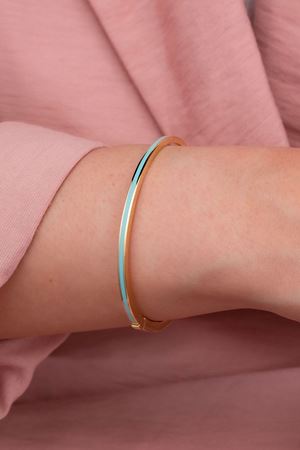 14 Ayar Turkuaz Mineli Minima Bilezik 