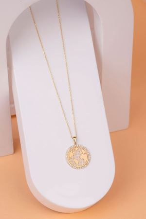 14 Ayar Sarı Altın Dünya Kolye