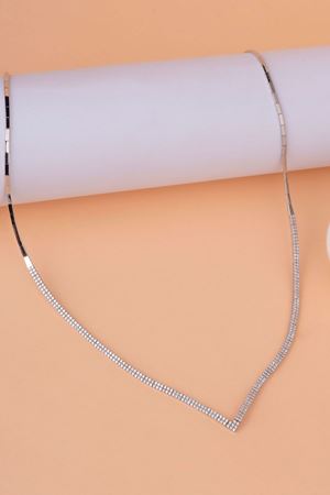 14 Ayar Beyaz Altın Su Yolu Gerdanlık