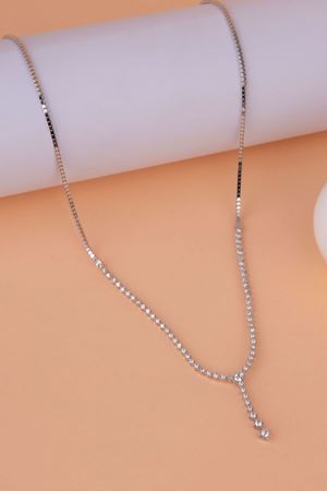 14 Ayar Beyaz Altın Su Yolu Gerdanlık