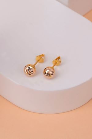 14 Ayar Altın Büyük Top Küpe