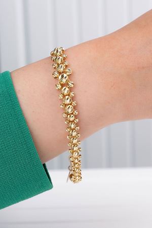 14 Ayar Sarı Altın Toplu Tasarım Bileklik