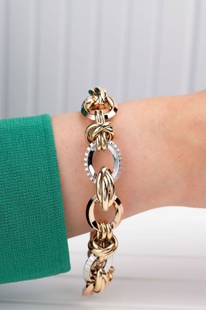 14 Ayar Üç Renkli Altın Hallow Bileklik