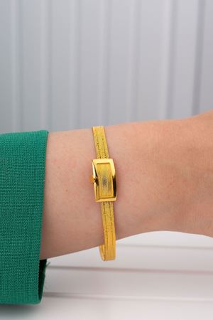 14 Ayar Sarı Altın 3 Sıra Trabzon Bileklik