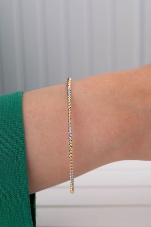 14 Ayar Üç Renkli Altın 1 Sıra Toplu Bilezik