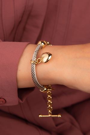 14 Ayar Sarı Altın Kalp Sevgi Bileklik