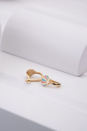 14 Ayar Sarı Altın Renkli Midye Çocuk Küpe